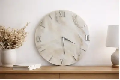 Ručně vyráběné nástěnné hodiny z epoxidu 40 cm