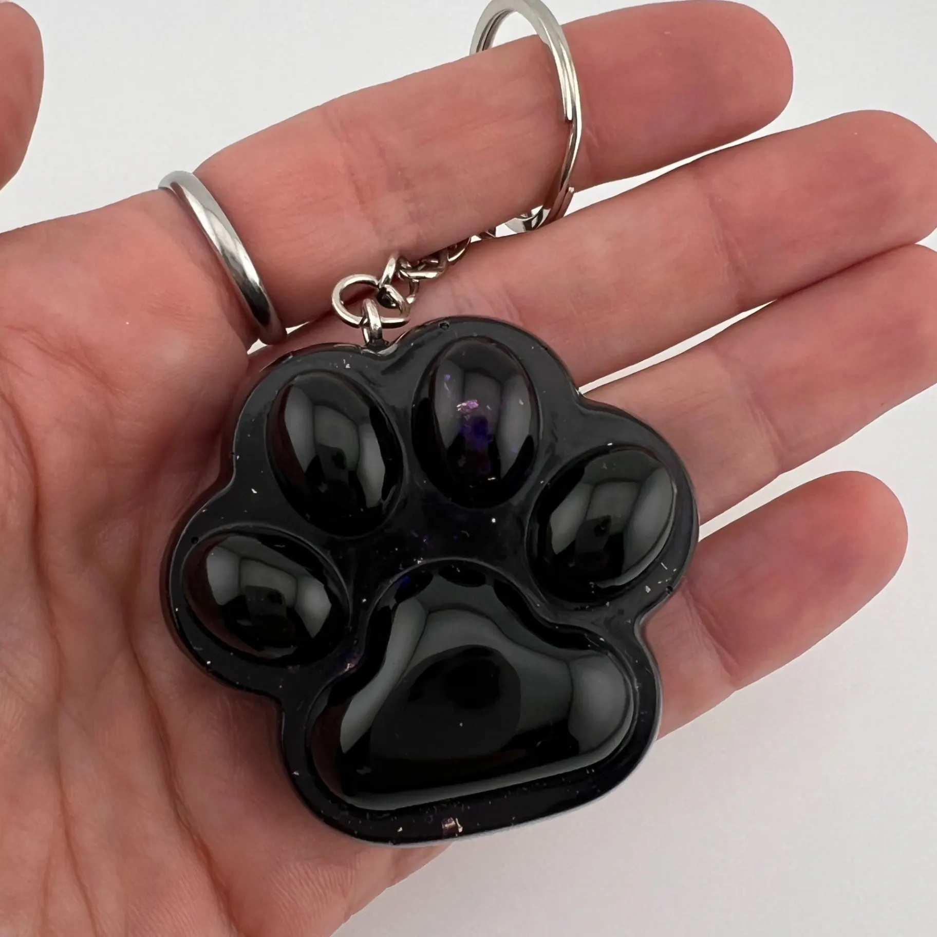 Přívěsek, pryskyřice, tlapka, fialová, vyšší 3