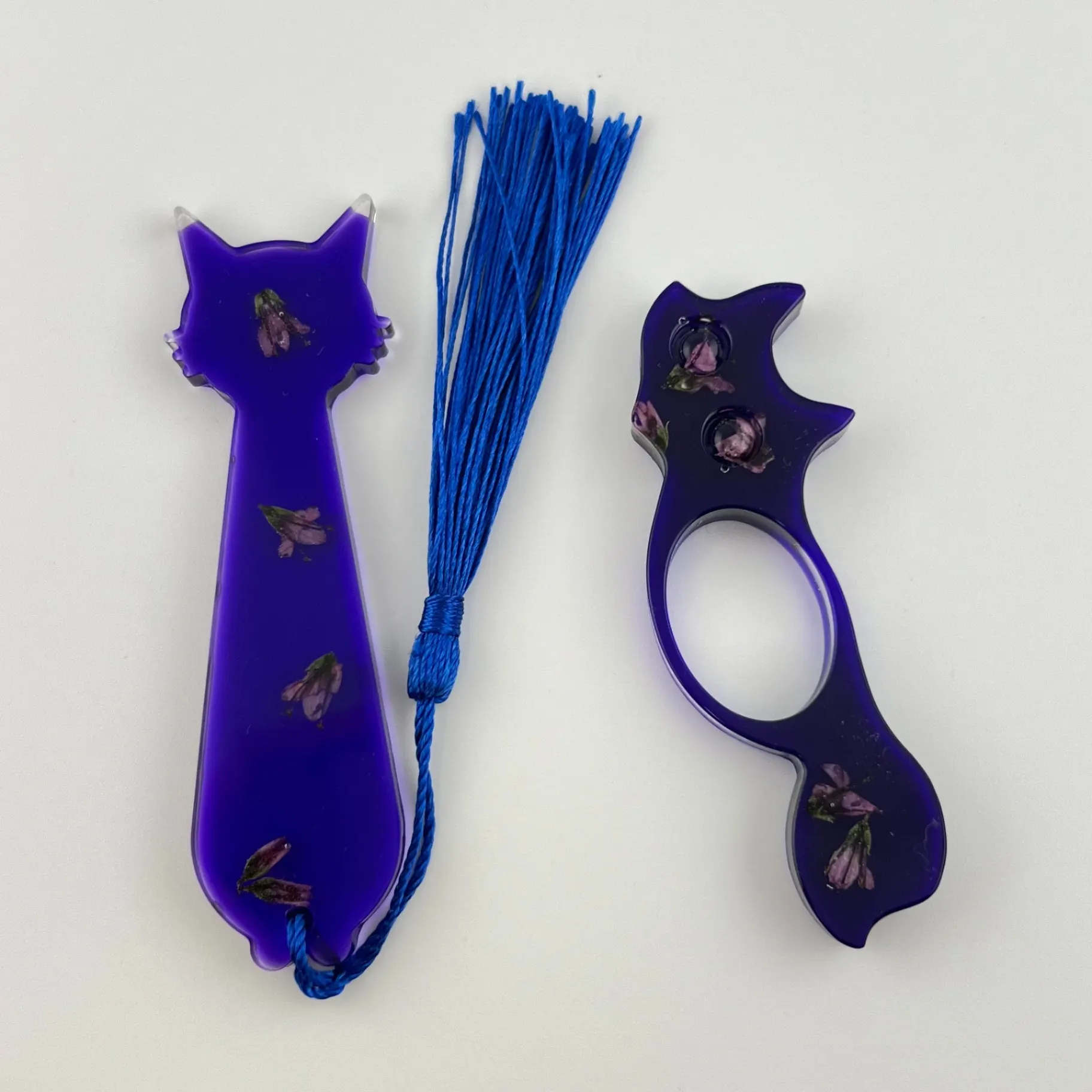 Set záložek, pryskyřice, květy, kočka, liška 1